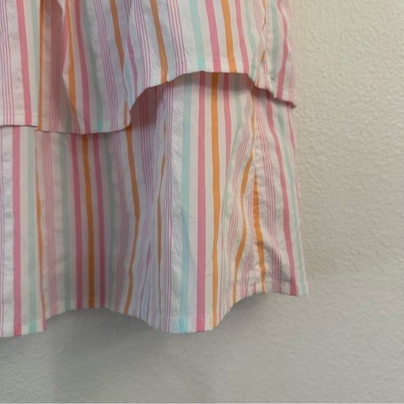 Vineyard Vines Harbor Smocked Mini Tiered Skirt Neon Rosa Size M NEW - Picture 4 of 8